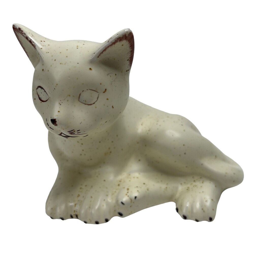 Vintage‎ Flambro Cat Kitten Figurine Small Porcelain Sitting Hand Painted